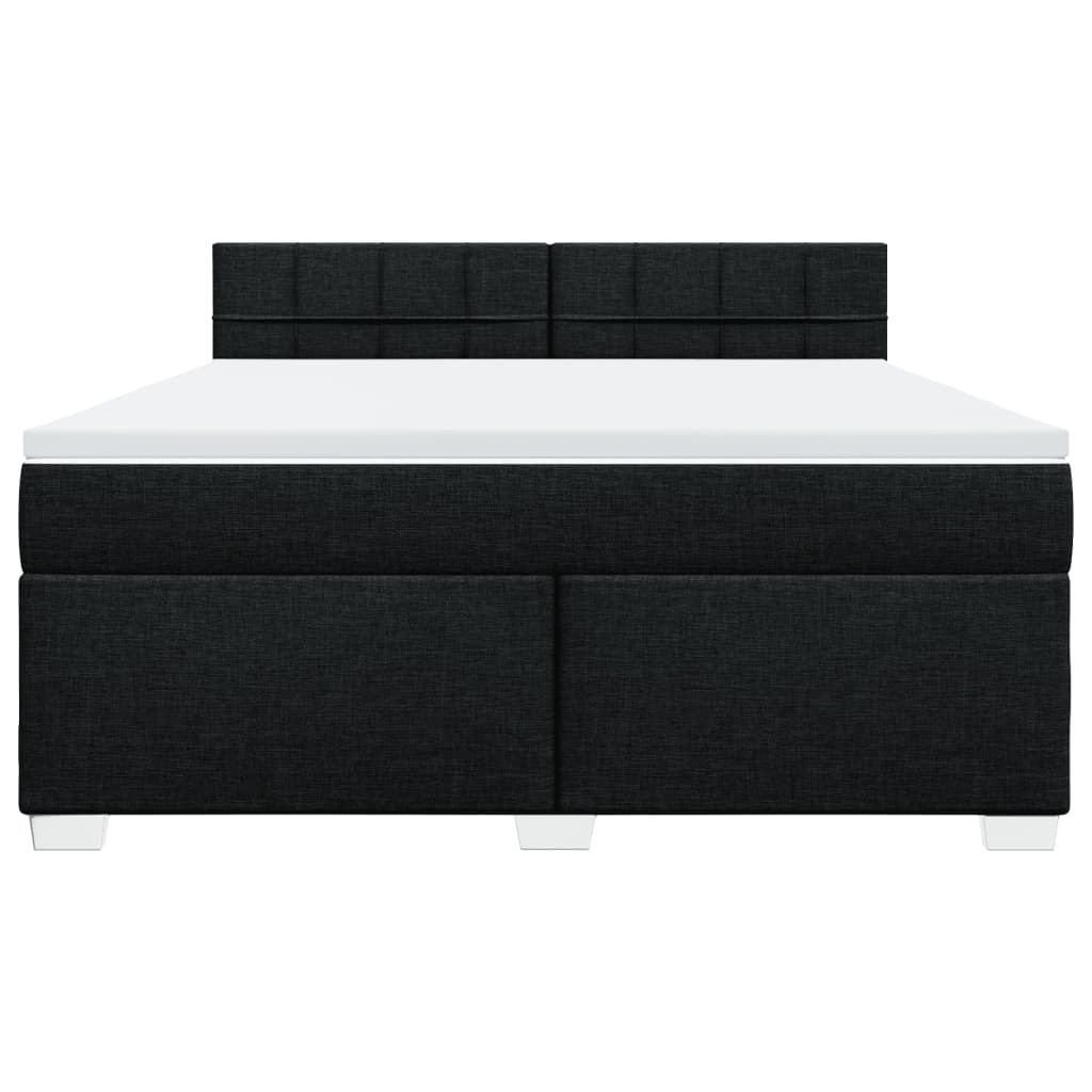 Cama com molas/colchão 180x200 cm tecido preto