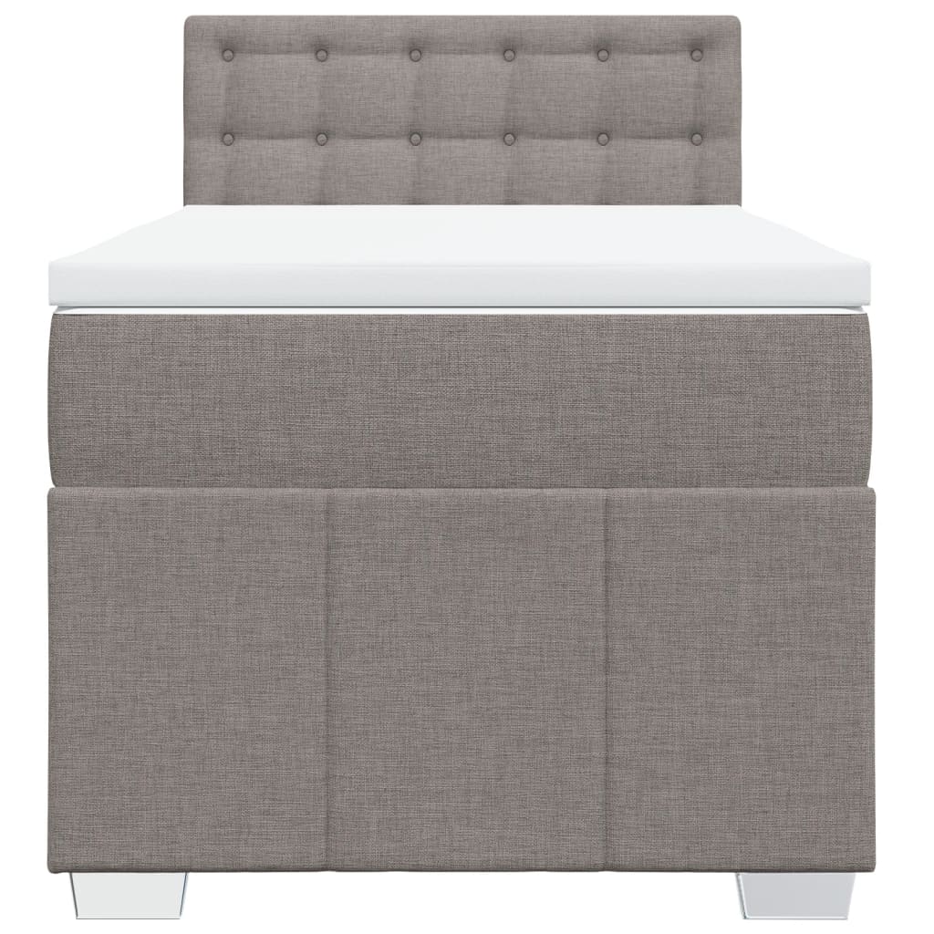 Cama com molas/colchão 100x200 cm tecido cinza-acastanhado