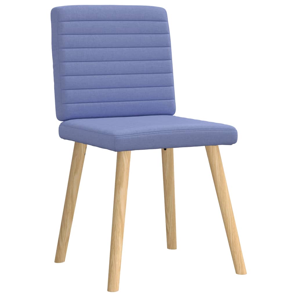 Cadeiras de jantar 4 pcs jeans tecido azul