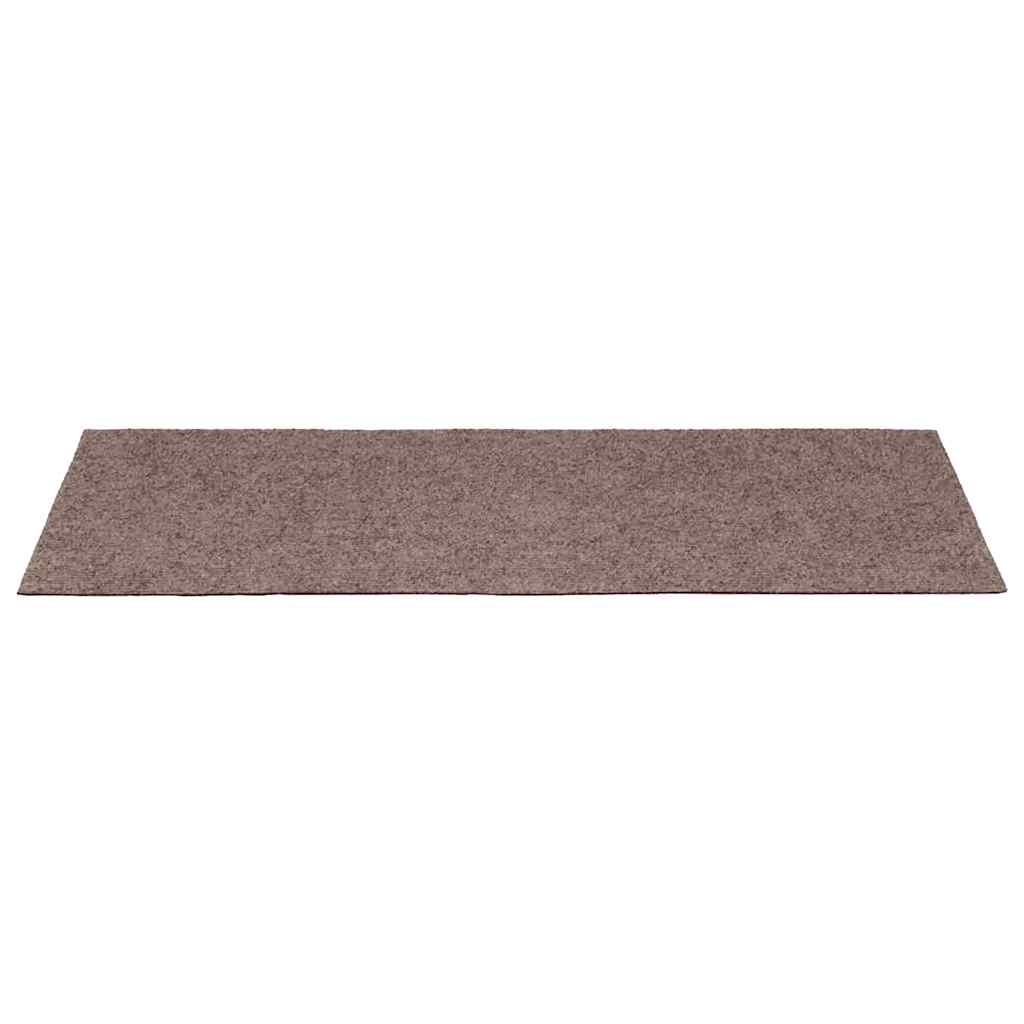 Tapetes de escada autoadesivos 5 peças 65x21x4 cm castanho claro com borda retangular