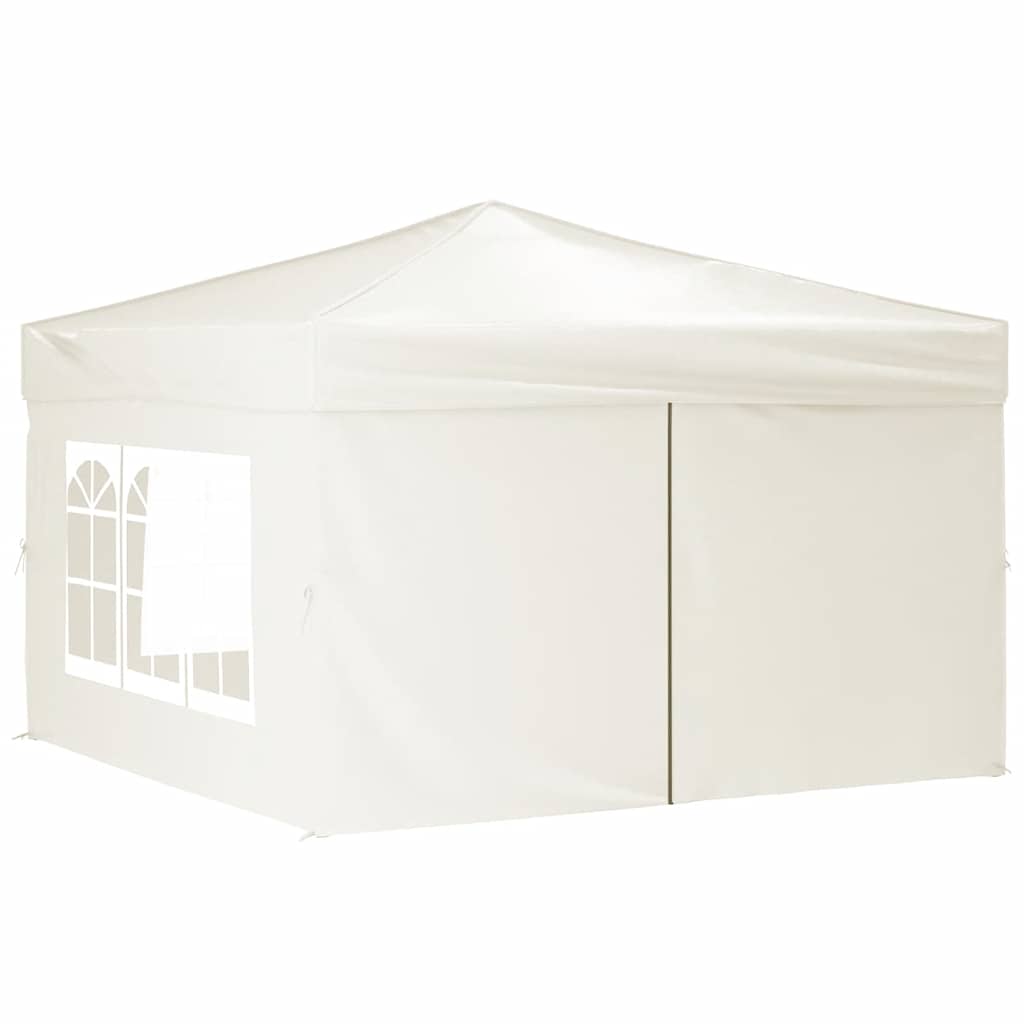 Tenda para festas dobrável com paredes laterais 3x3 m creme
