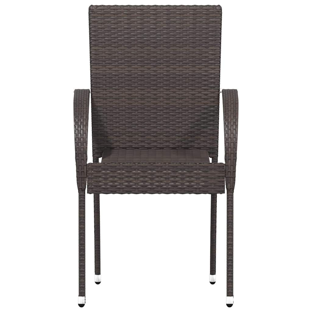 Cadeiras de exterior empilháveis 4 pcs vime PE castanho