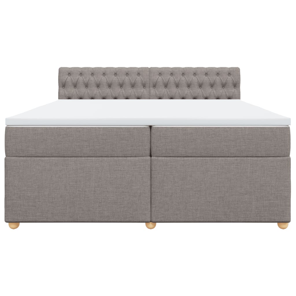 Cama com molas/colchão 200x200 cm tecido castanho-acinzentado