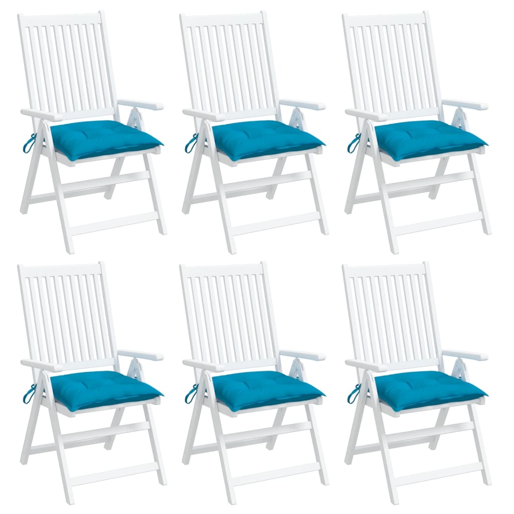 Almofadões de cadeira 6 pcs 40x40x7 cm tecido oxford azul-claro