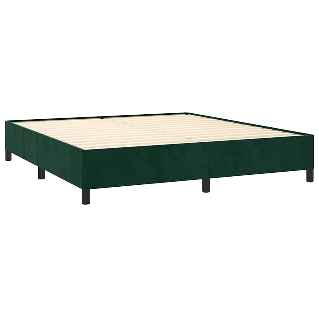 Estrutura de cama sem colchão 180x200 cm veludo verde-escuro