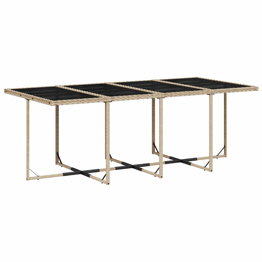 9 Pcs conjunto de jantar p/ jardim com almofadões vime PE bege