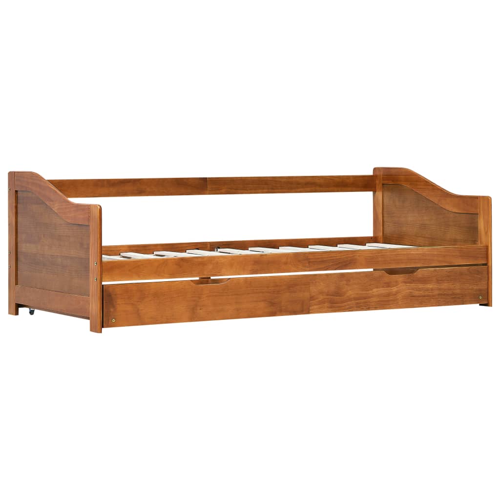 Estrutura sofá-cama de puxar 90x200 cm madeira pinho castanho