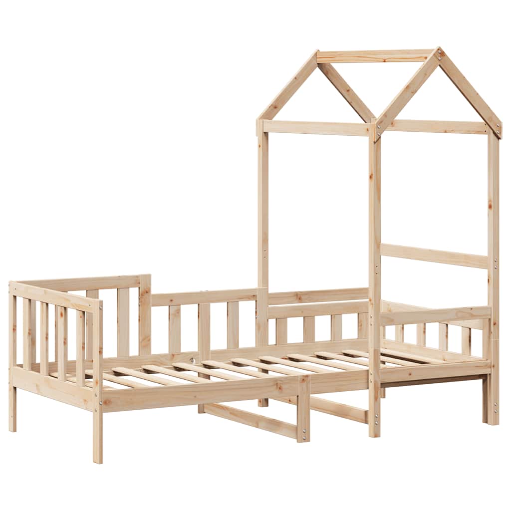 Sofá-cama com telhado 80x200 cm madeira de pinho maciça