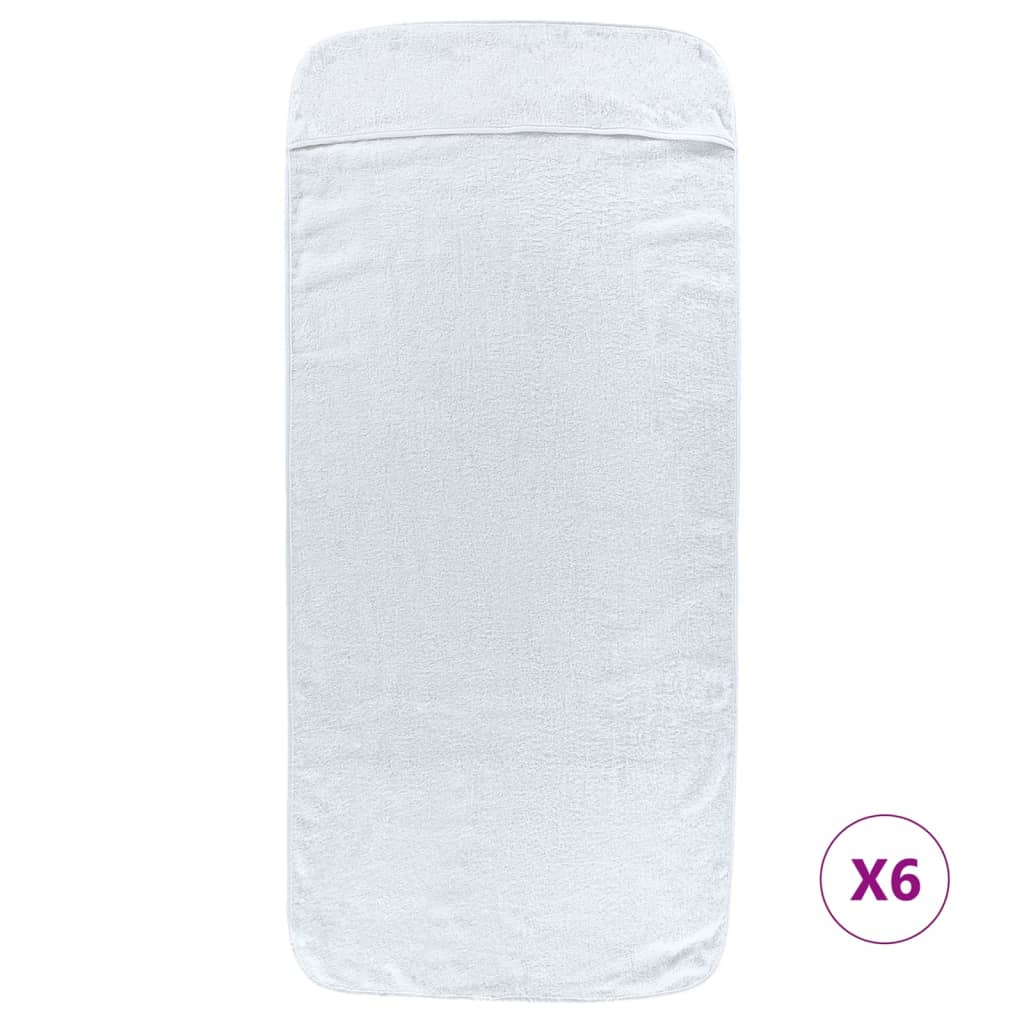 Toalhas de praia 6 pcs 60x135 cm tecido 400 gsm branco