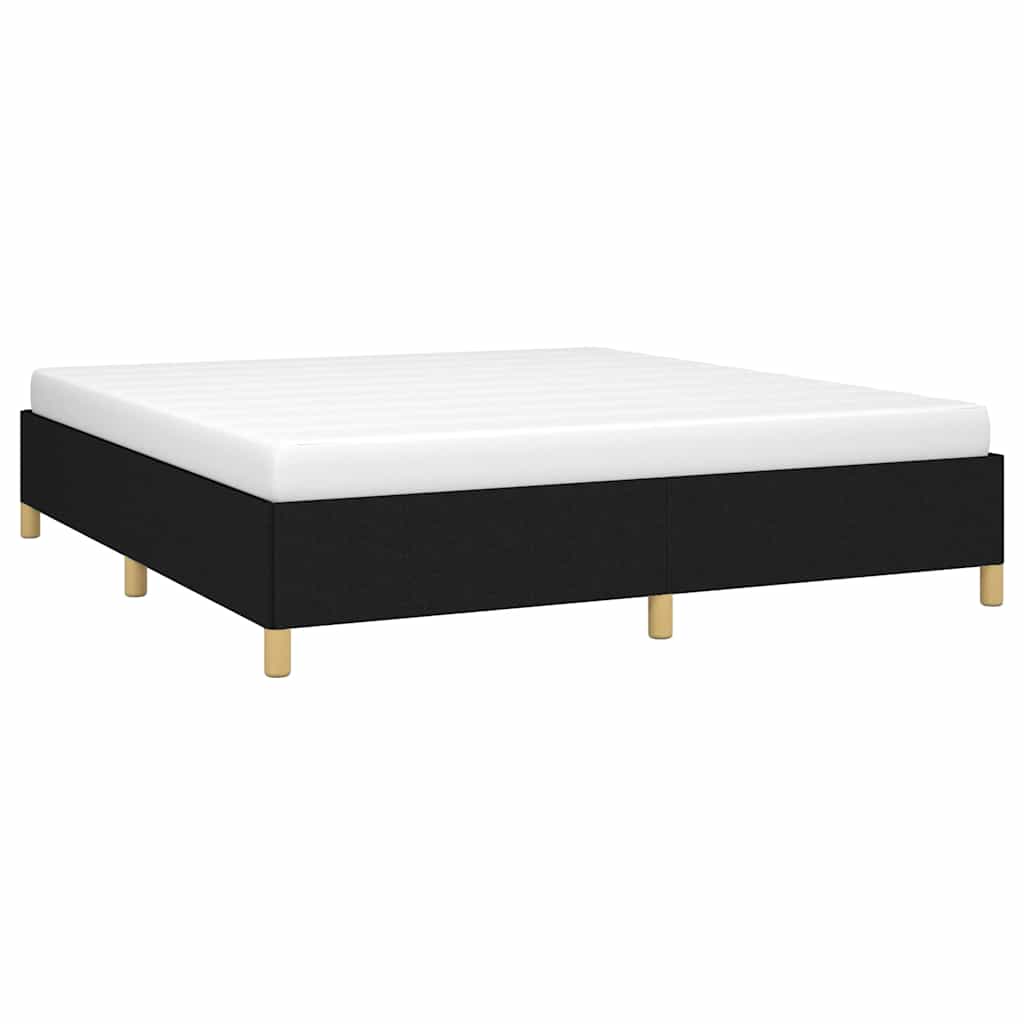 Estrutura de cama sem colchão 160x200 cm tecido preto