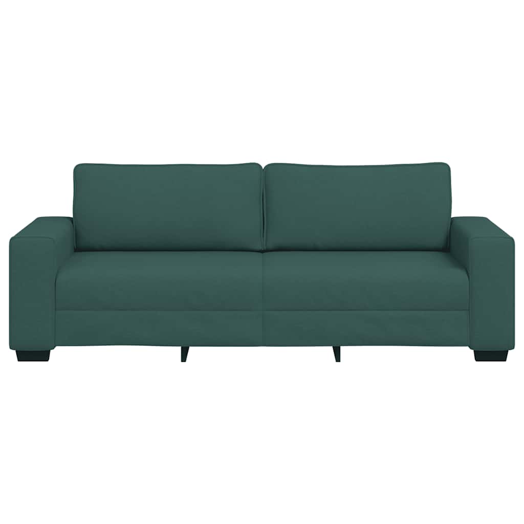 Sofá de 3 lugares 220x77x82 cm tecido verde-escuro