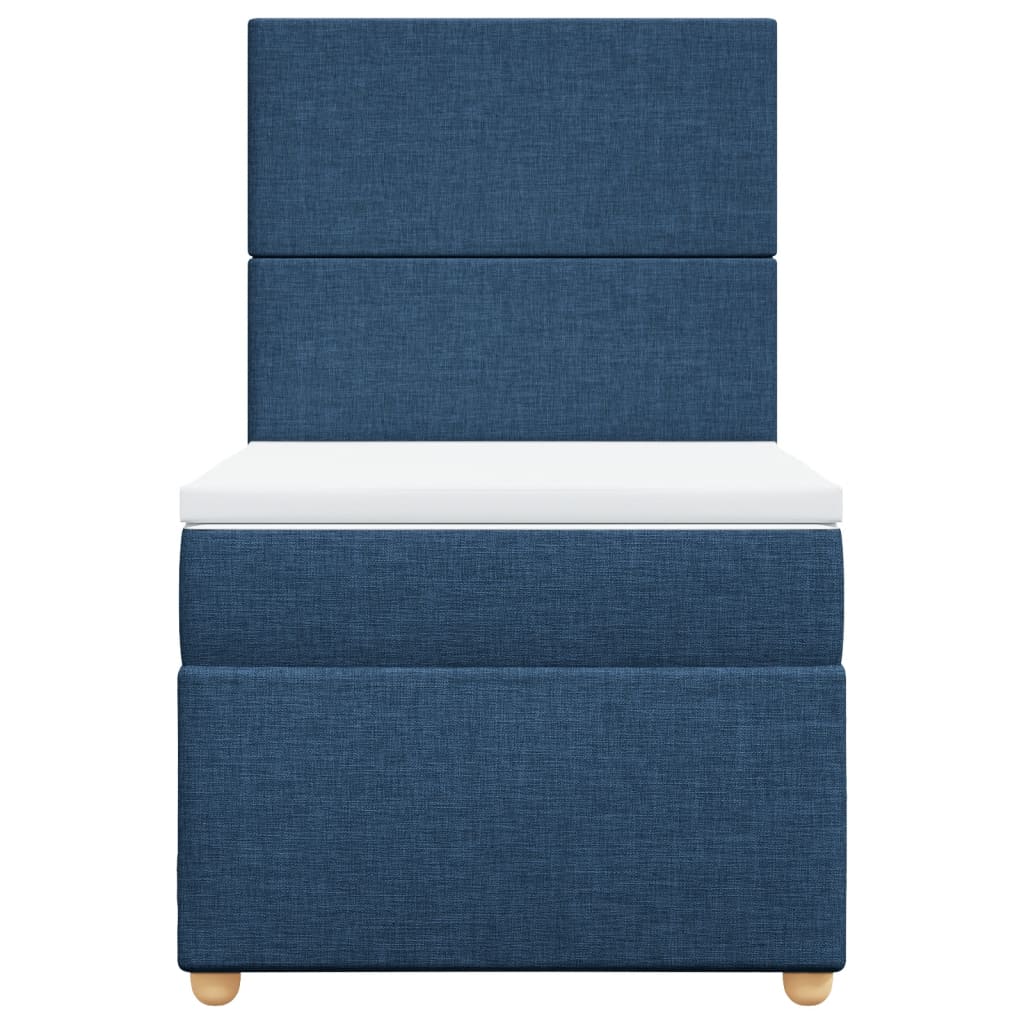Cama com molas/colchão 90x190 cm tecido azul
