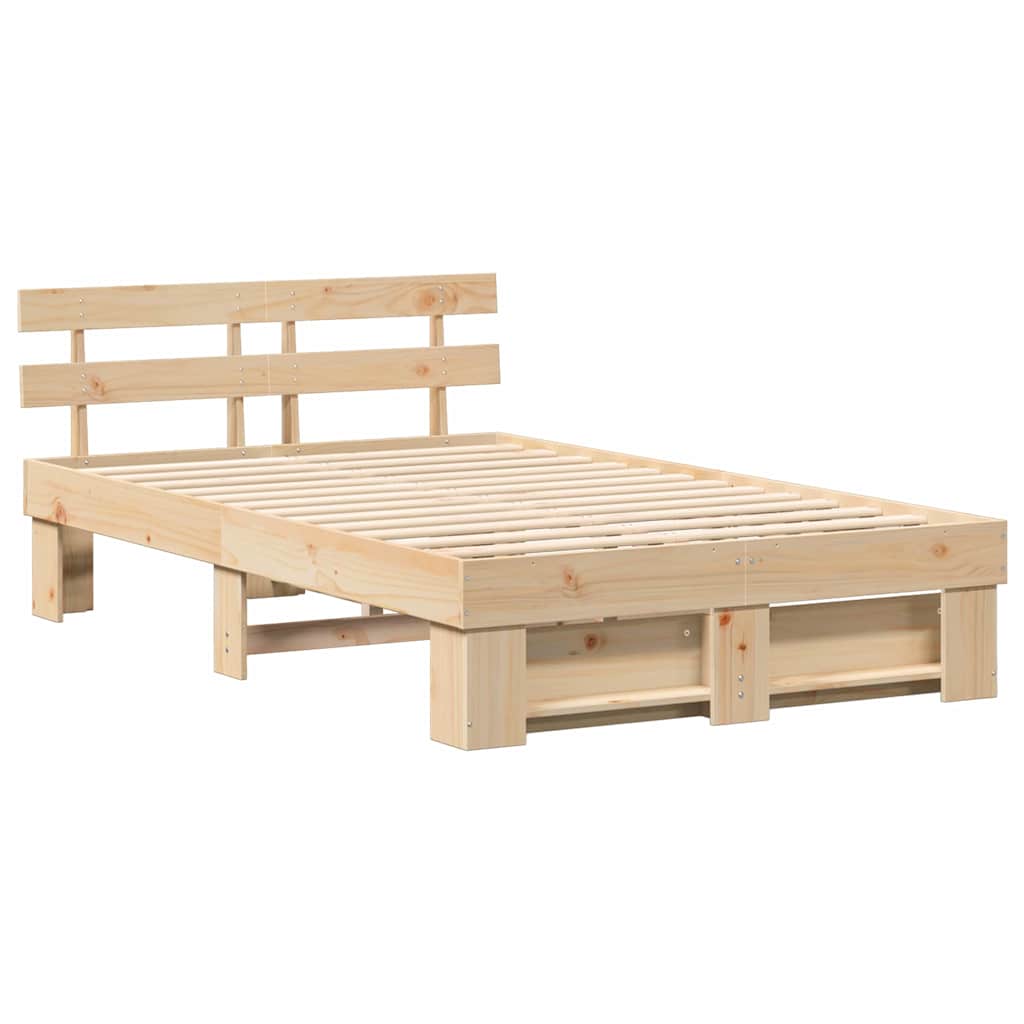 Estrutura da cama com cabeceira castanho 120 x 190 cm