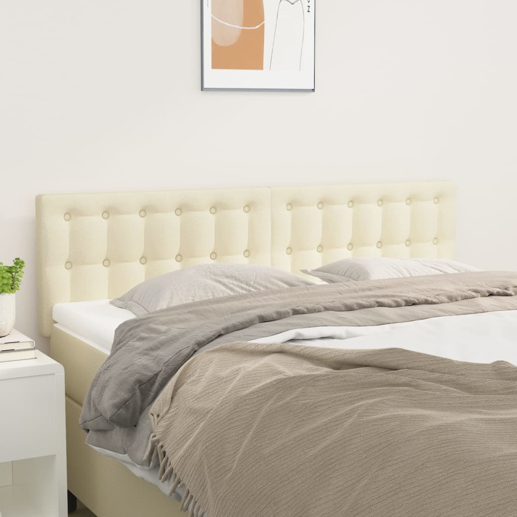 Cabeceiras creme 144x5x78/88 cm couro artificial
