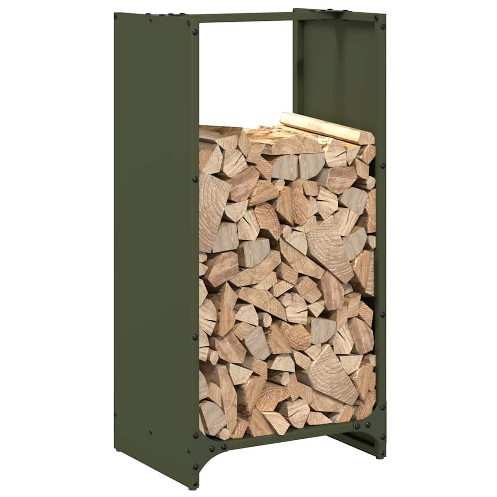 Suporte para lenha aço laminado a frio verde azeitona