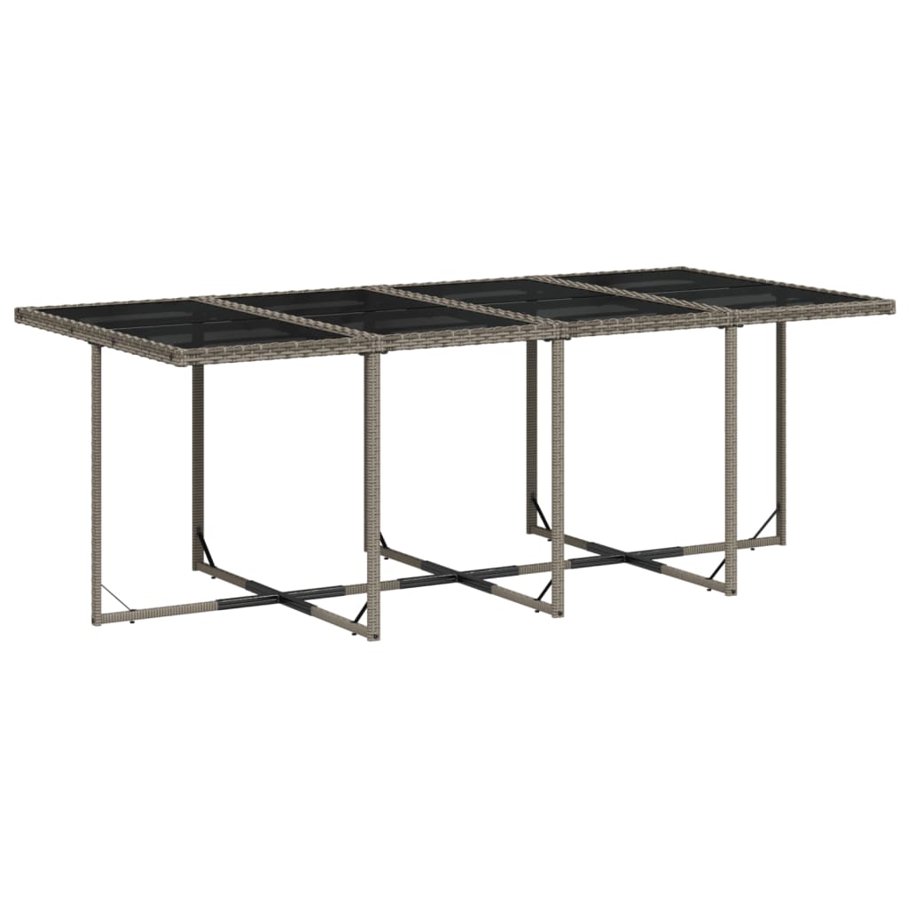 13 Pcs conjunto jantar p/ jardim c/ almofadões vime PE cinzento