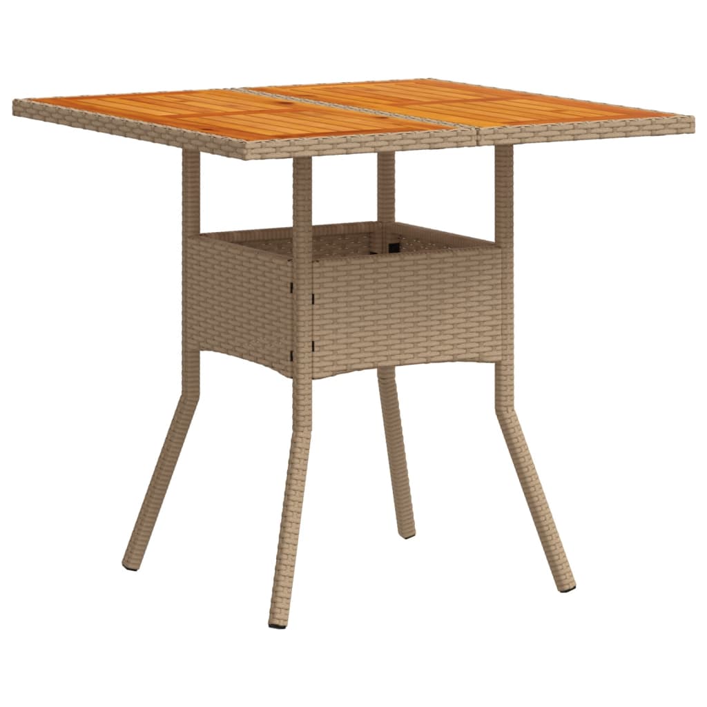 3 Pcs conjunto jantar jardim c/ almofadões vime PE/acácia bege
