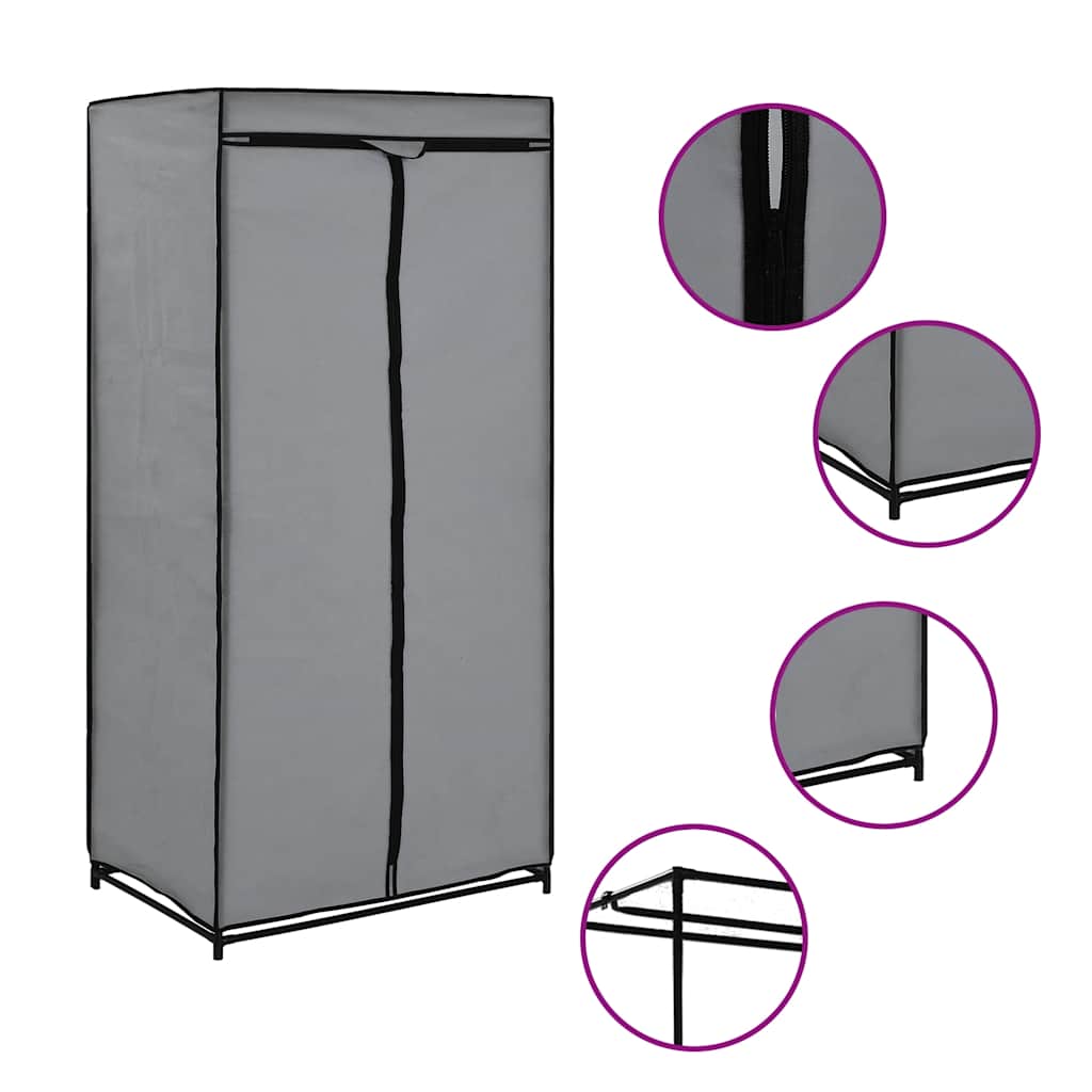 Roupeiro 75x50x160 cm cinzento