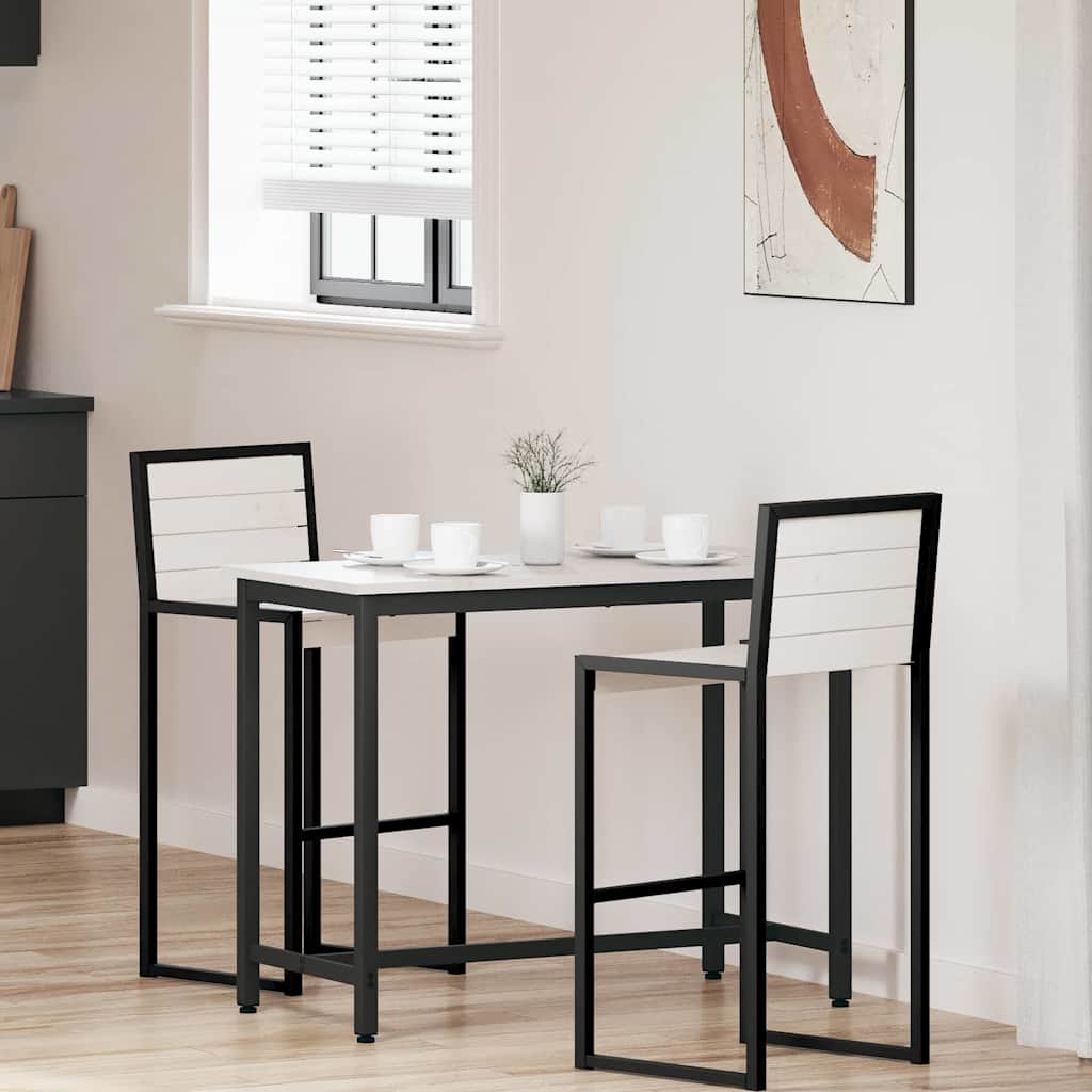 Mesa branco 100 x 50 x 77 cm madeira de engenharia e aço