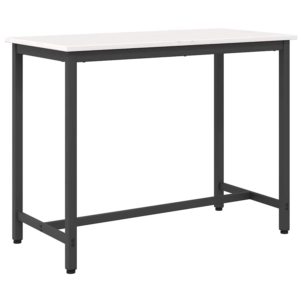 Mesa branco 100 x 50 x 77 cm madeira de engenharia e aço
