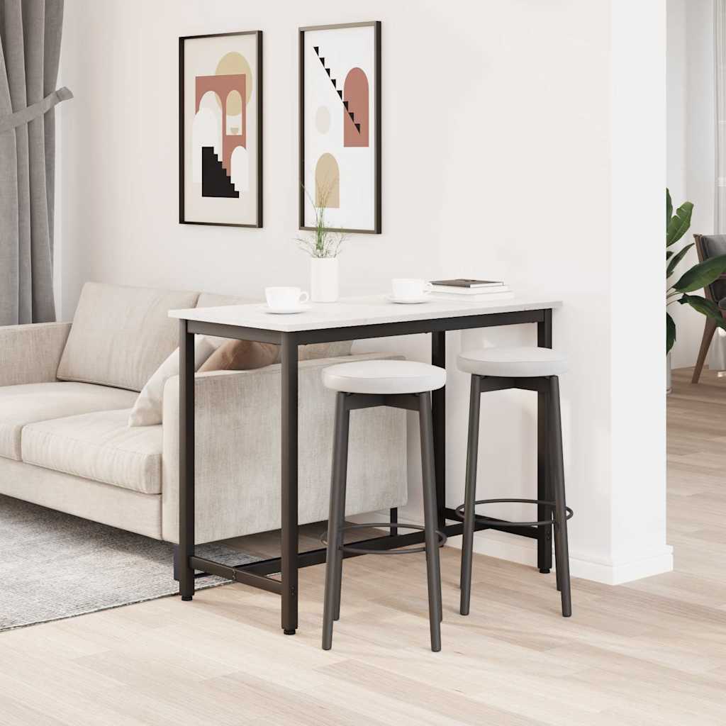 Mesa branco 100 x 50 x 77 cm madeira de engenharia e aço