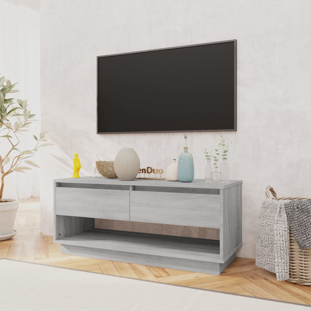 Móvel de TV 102x41x44 cm derivados de madeira cinzento sonoma