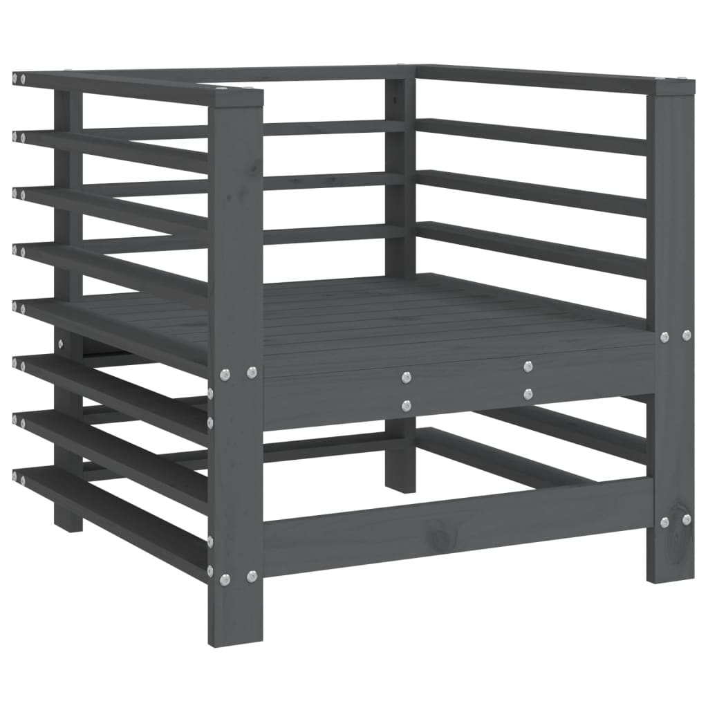 Cadeiras de jardim 2 pcs madeira de pinho maciça cinzento