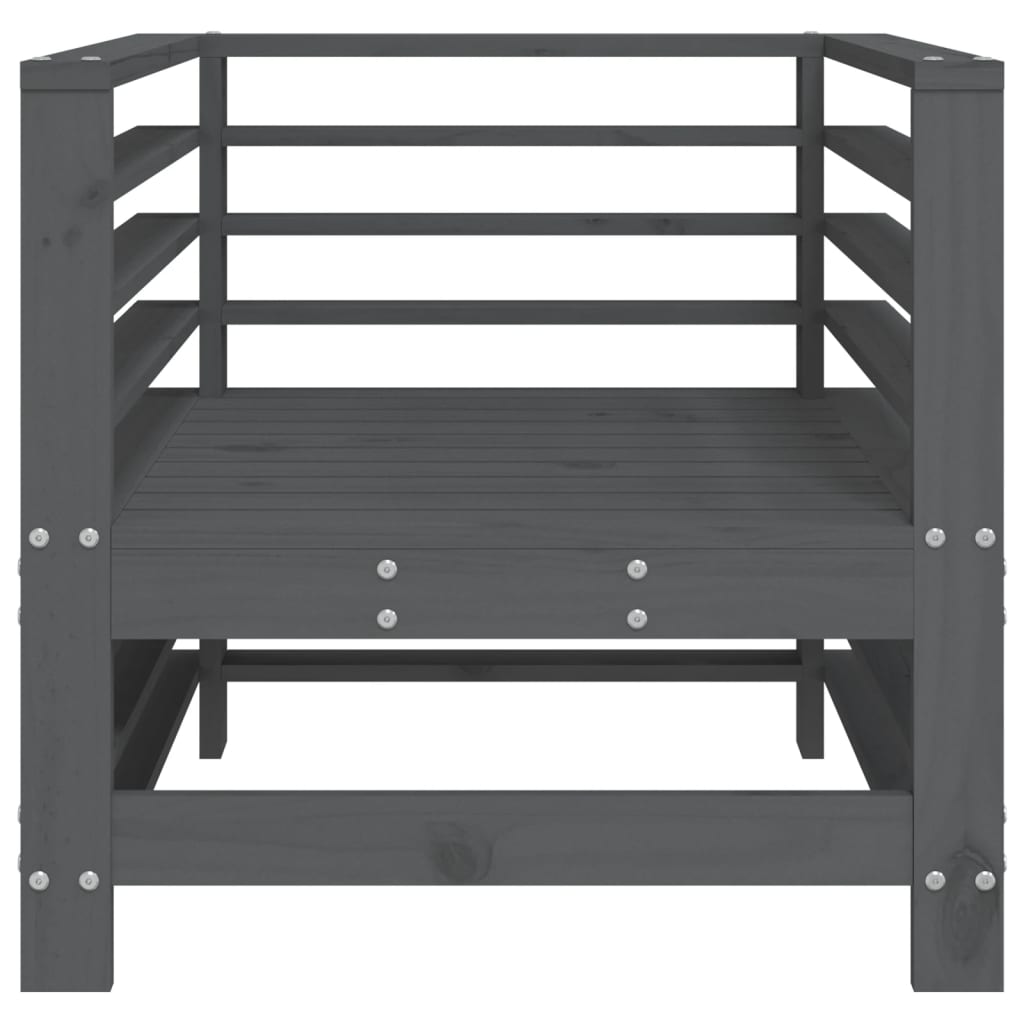 Cadeiras de jardim 2 pcs madeira de pinho maciça cinzento