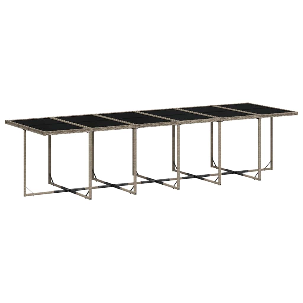 13 Pcs conjunto jantar p/ jardim c/ almofadões vime PE cinzento