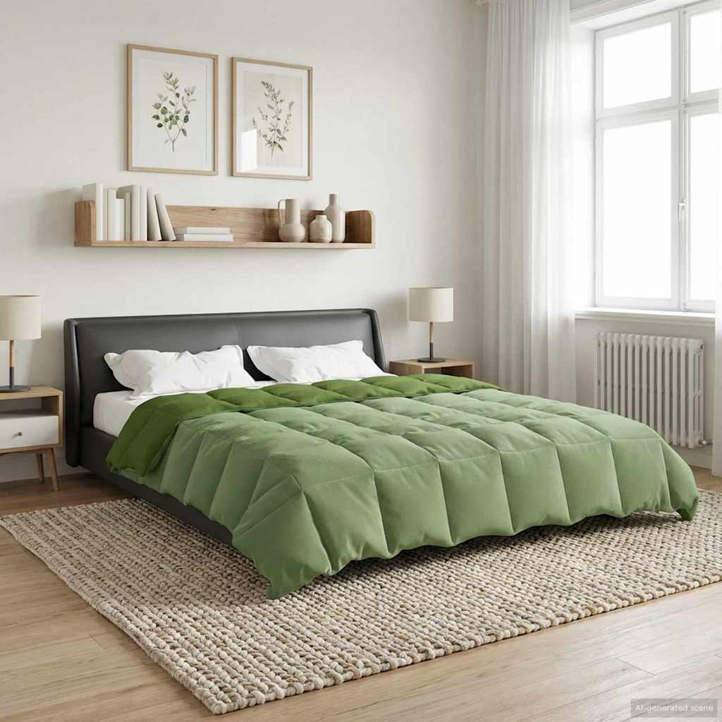Edredom de verão simples verde 240 x 260 cm microfibra