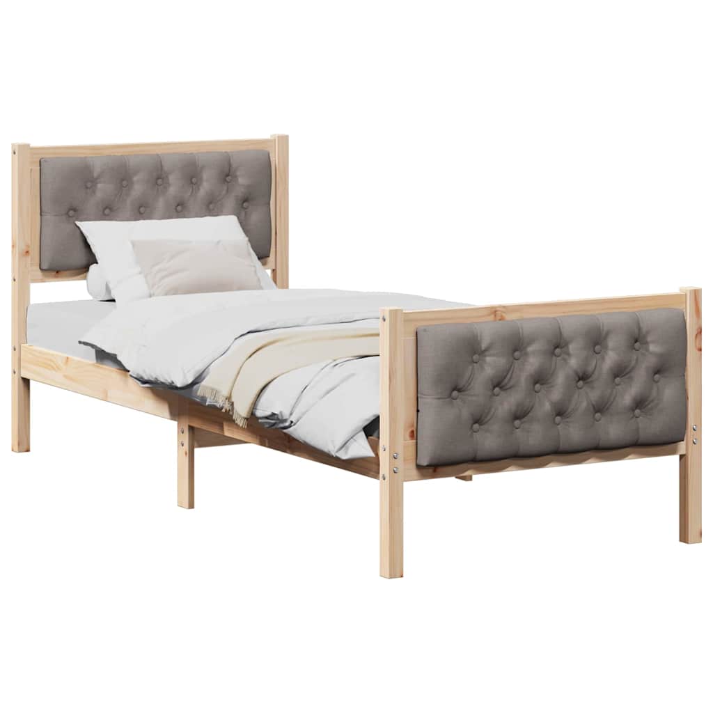 Estrutura da cama cinzento-acastanhado 75 x 190 cm