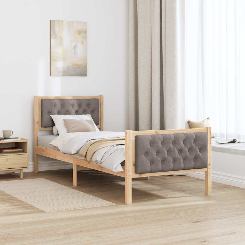 Estrutura da cama cinzento-acastanhado 75 x 190 cm