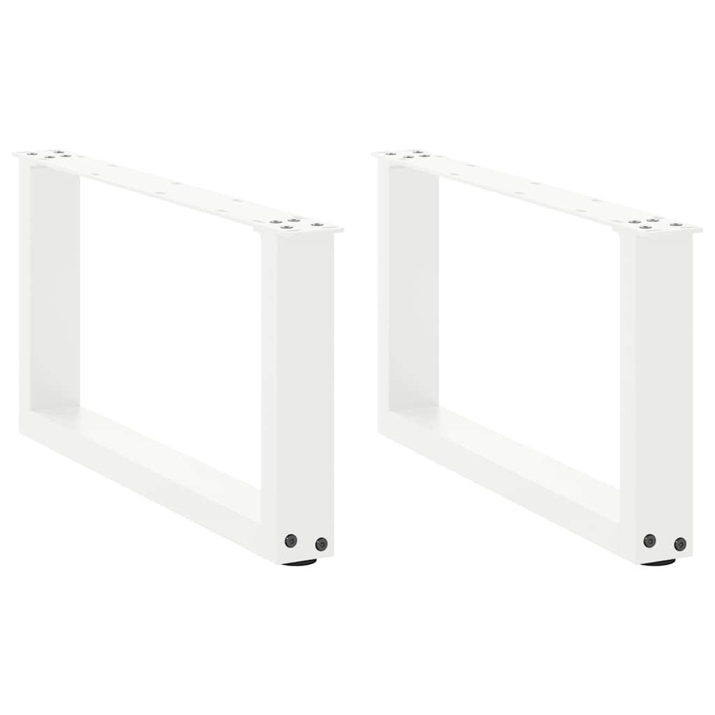 Pés para mesa de centro em formato de u, 2 peças, branco, 60x(30-31) cm, aço