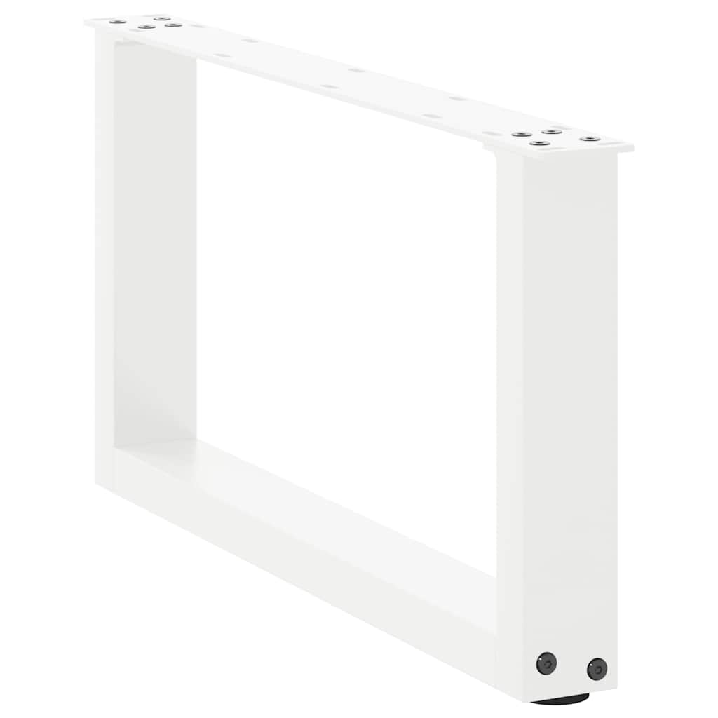 Pés para mesa de centro em formato de u, 2 peças, branco, 60x(30-31) cm, aço