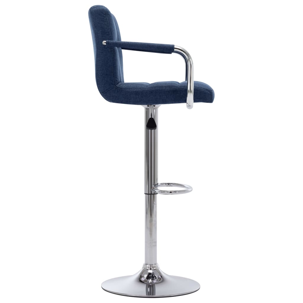 Cadeiras de bar 2 pcs tecido azul