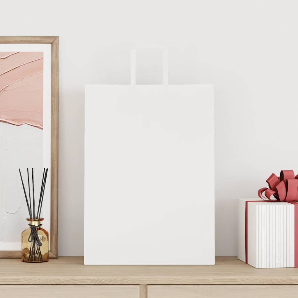 Sacos de papel 50 unid com alças branco 32x17x44 cm