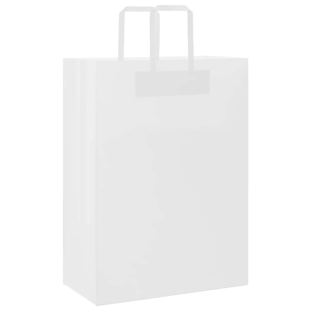 Sacos de papel 50 unid com alças branco 32x17x44 cm