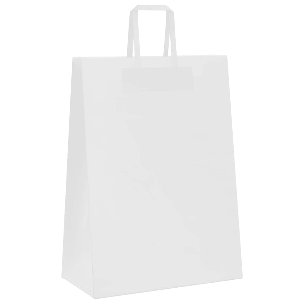 Sacos de papel 50 unid com alças branco 32x17x44 cm