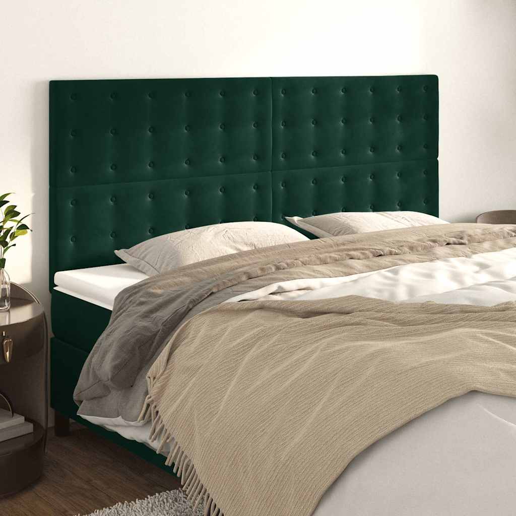 Cabeceira verde escuro 180x5x118/128 cm veludo