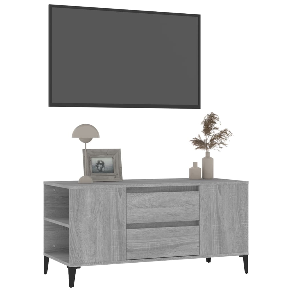 Móvel para TV 102x44,5x50 cm derivados madeira cinzento sonoma