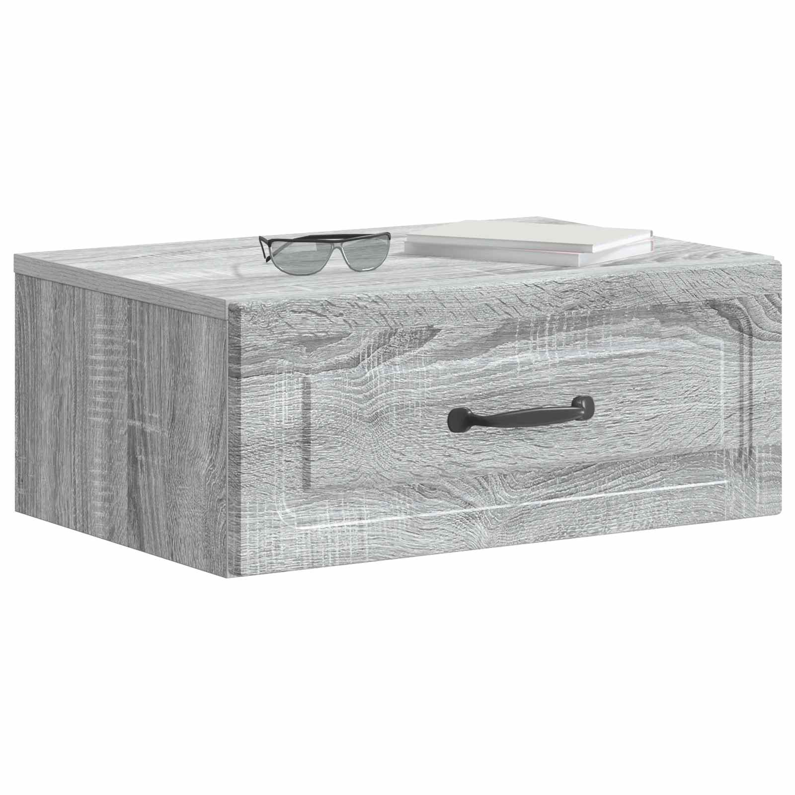 Gabinete de canto montado na parede com gaveta sonoma cinzento