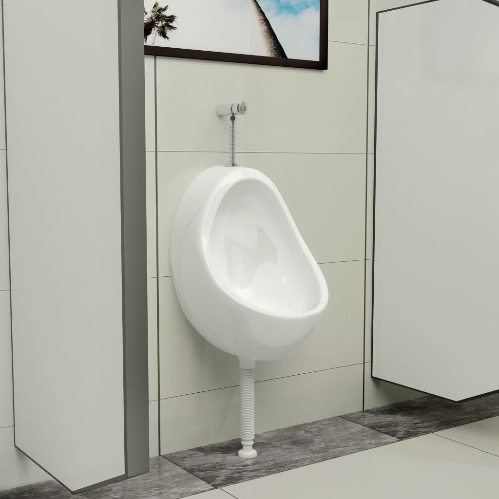 Urinol de parede com válvula de descarga cerâmica branco