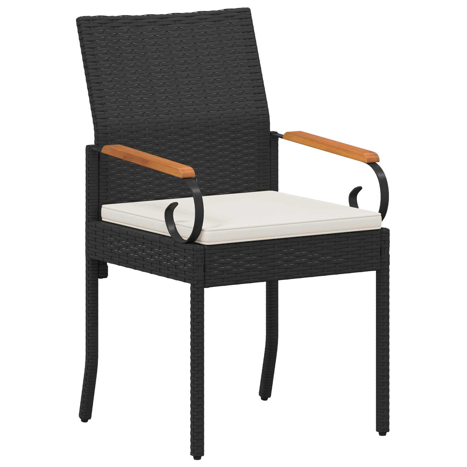 Cadeiras de jardim 4 unid. preto e branco creme