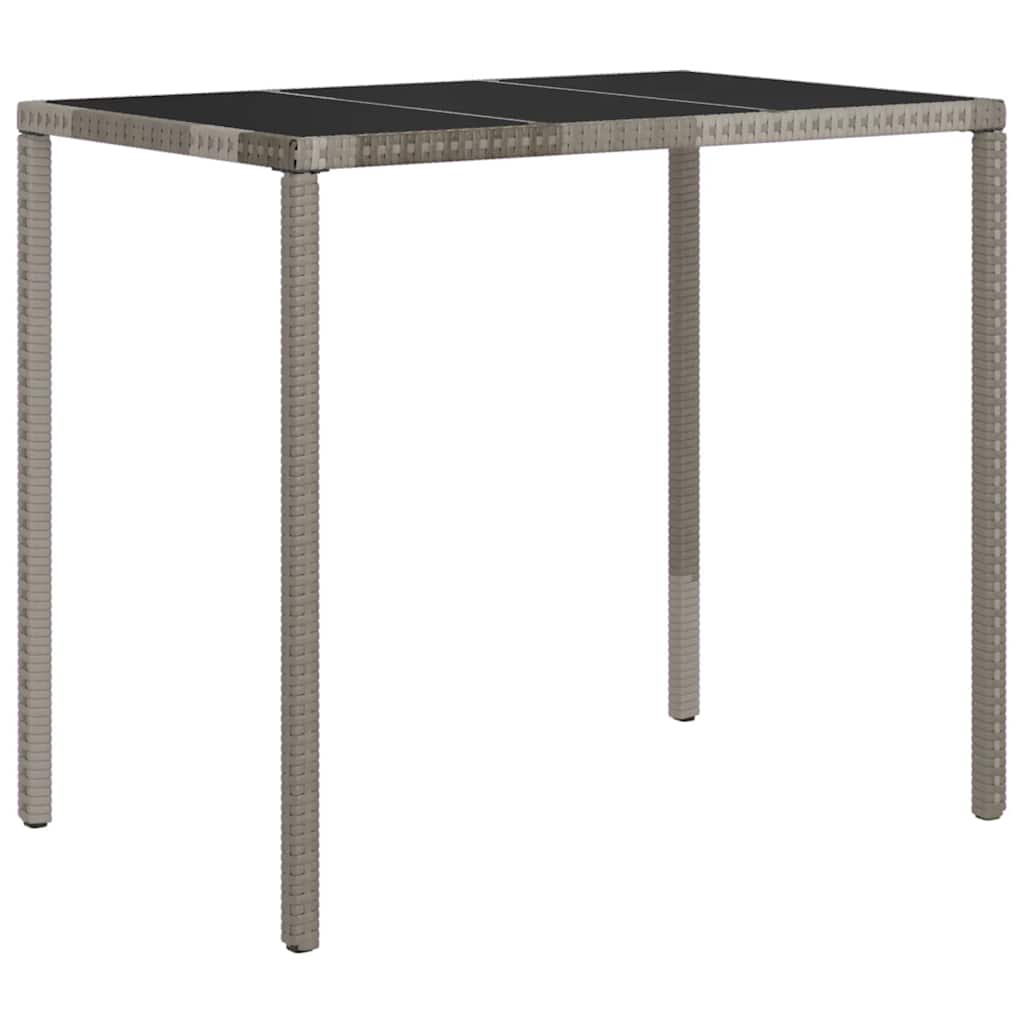 4 Pcs conjunto lounge de jardim c/ almofadões vime PE cinzento