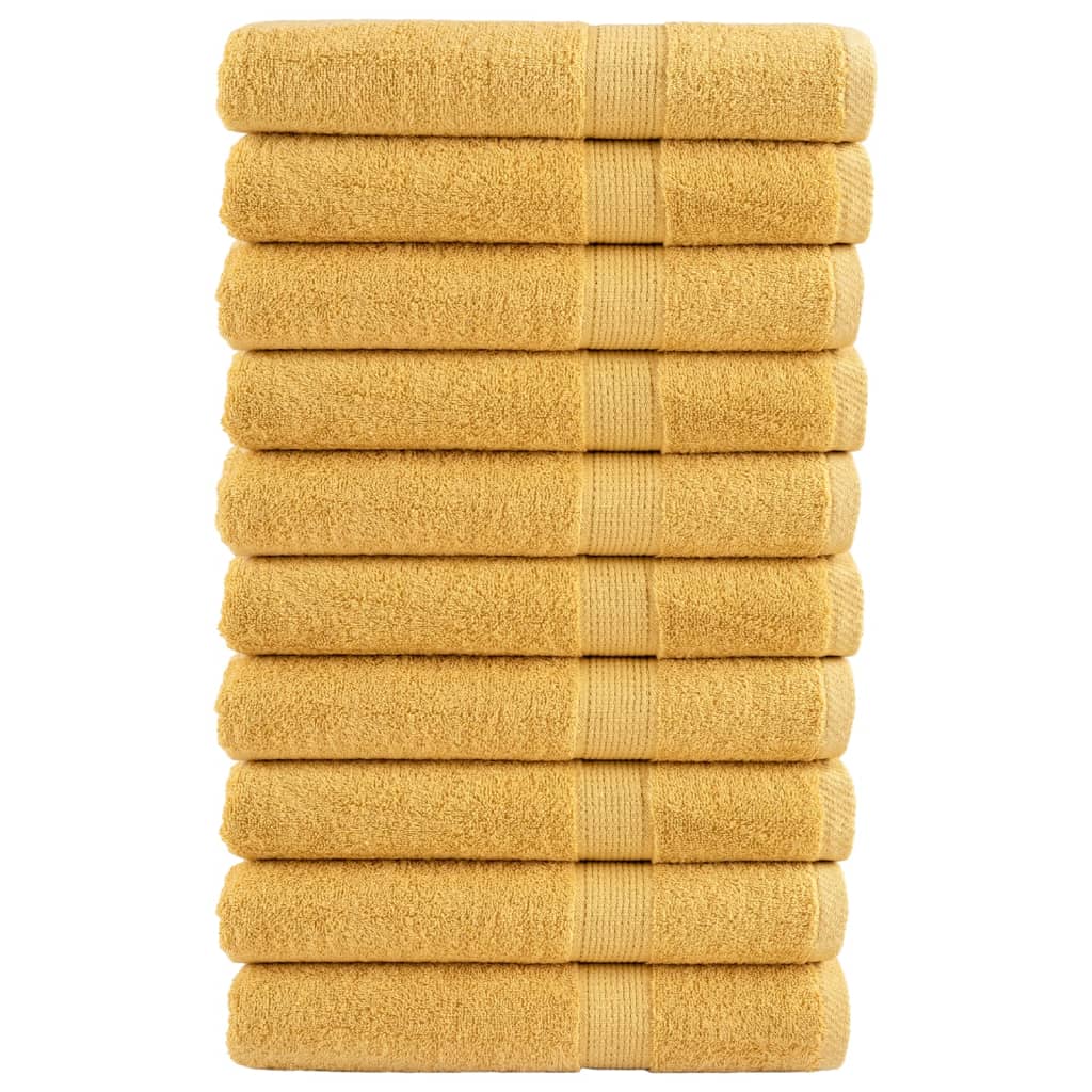 Toalhas premium solund 10 pcs 100x200 cm 600 gsm dourado
