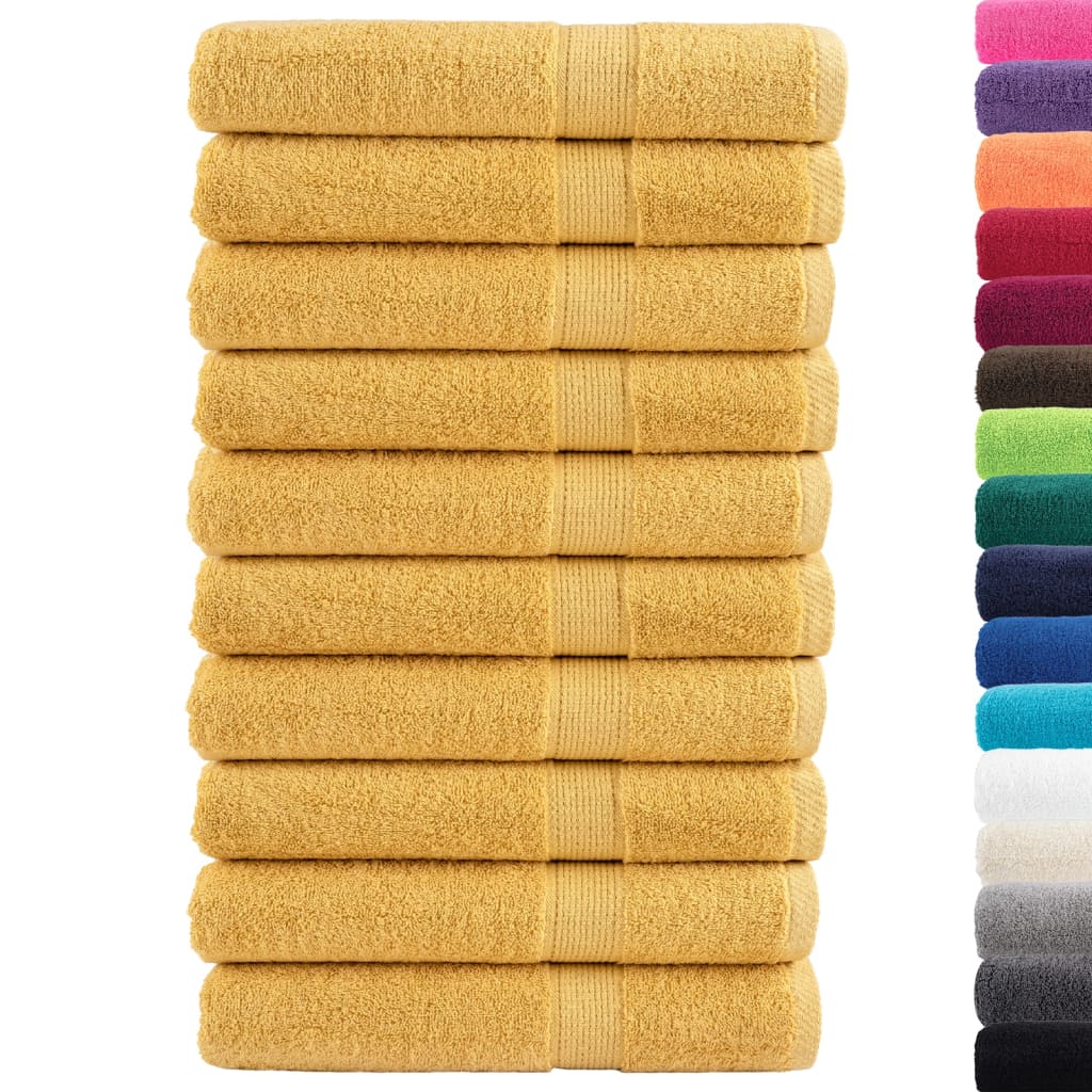 Toalhas premium solund 10 pcs 100x200 cm 600 gsm dourado