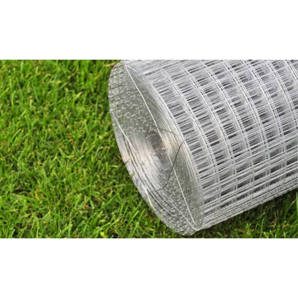 Cerca de arame p/ galinheiro 25x1 m aço galvanizado prateado