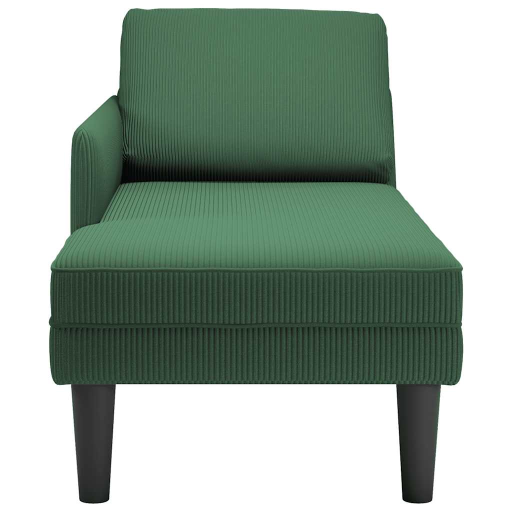 Chaise lounge com almofada tecido corduroy selva verde escuro