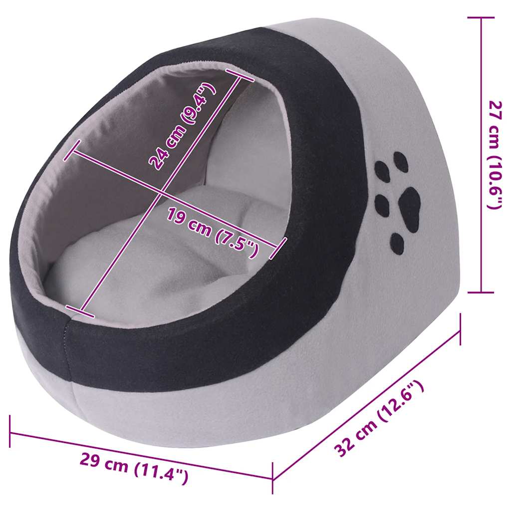 Ninho para gato cinzento e preto m