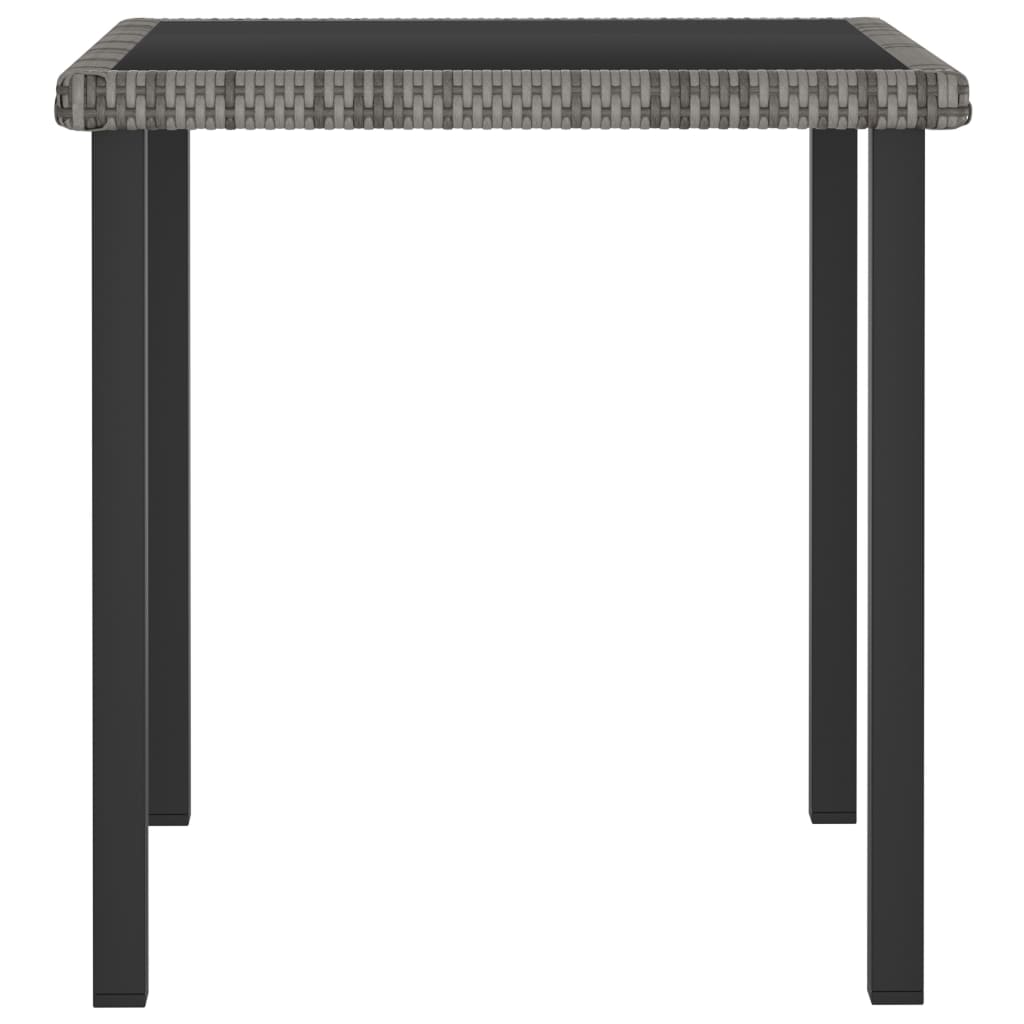 5 Pcs conjunto de jantar para jardim vime PE cinzento